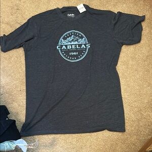 Cabela's Gray and Blue Short Sleeve Tee Casual Style